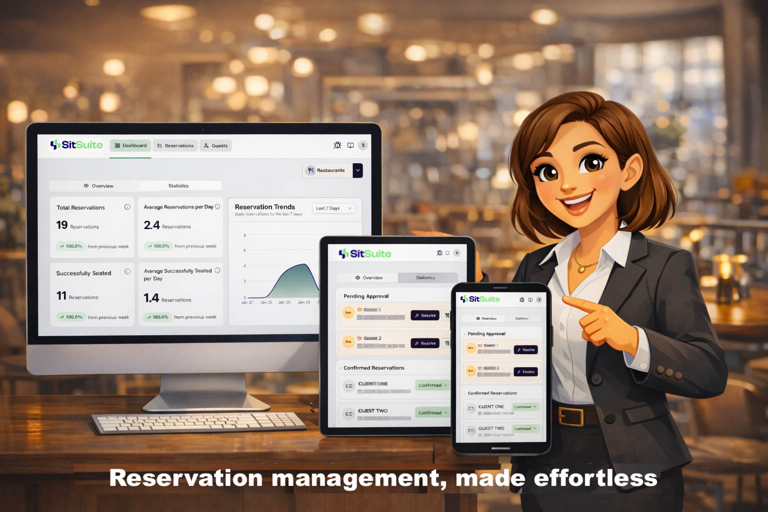 Controle cada reserva num único lugar
